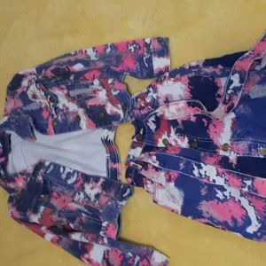 Cool skirt and jeans sweater set